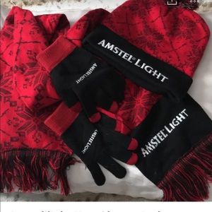 Amstel light hat gloves and scarf